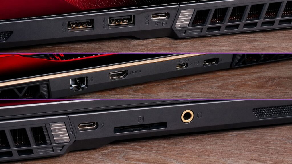 msi raider ge78hx 13vh port